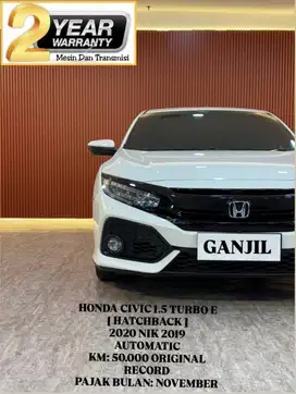 [ ORIGINAL RECORD ] HONDA CIVIC E 1.5 TURBO HATCHBACK 2019 AUTOMATIC