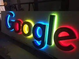Huruf Timbul Akrelik Lampu