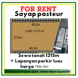 Disewakan tanah di pasteur, setra sari , cocok untuk padel