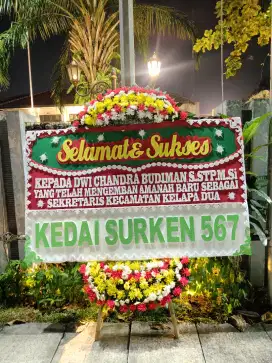 Karangan bunga papan