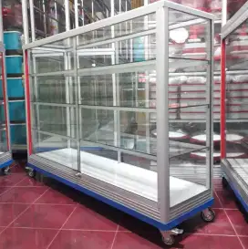 Etalase Kaca Full 5MM 1,5M×1M Serbaguna || Pakai Roda & Kunci