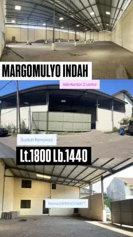 Dijual Gudang Baru Renovasi Margomulyo Indah