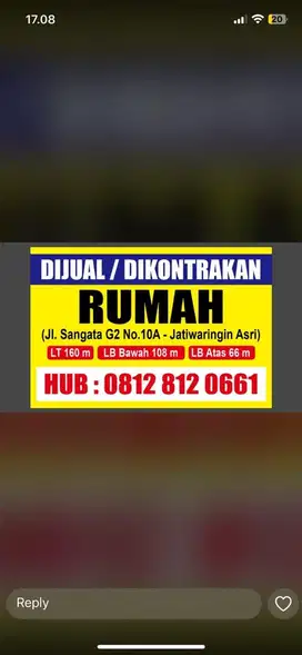Dijual / Dikontrakan Rumah Pribadi Komplek Pertamina Jatiwaringin