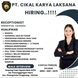 DIBUTUHKAN SEGERA RECEPTIONIST
