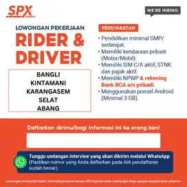 LOWONGAN KURIR MOTOR DAN KURIR MOBIL SPX EXPRESS