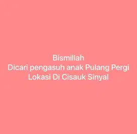 Dicari Pengasuh Anak Kecil (Pulang Pergi)