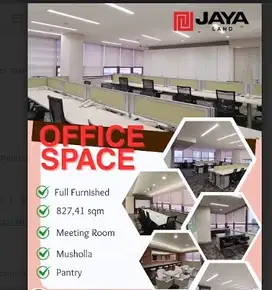 DISEWAKAN RUANG KANTOR FULL FURNISH 827sqm JAKARTA PUSAT