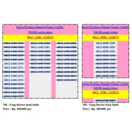 Kartu perdana simpati telkomsel nomor ekor angka tahun cantik