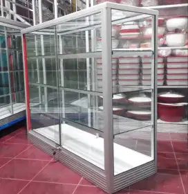 Etalase Kaca Ukuran 1,2M x 1M Barang Baru Untuk Usaha