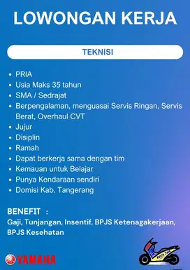 Lowongan Teknisi / Mekanik