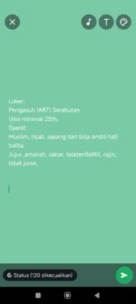 Dicari pengasuh plus ART