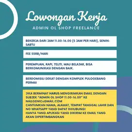 Asisten Online Shop Freelance Pulogebang Permai