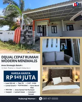 Rumah Modern Minimalis Full Furnished di kec Darul Imarah, Siap Huni