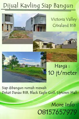 Dijual Cepat Kavling Siap Bangun Victoria Valley Dkt Danau BSB