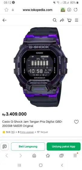Jam Casio G-Shock GBD-200SM-1A6DR Original GARANSI 2TAHUN LIKE NEW