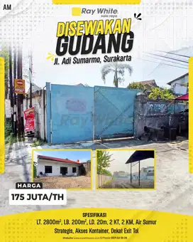 Sewa tanah bonus gudang di Banyuanyar dekat exit tol