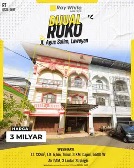 Ruko Strategis 3 Lantai di Jl. Agus Salim Purwosari Laweyan Solo