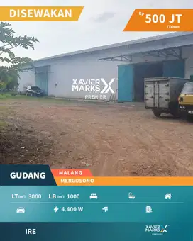 Disewakan Gudang Strategis Siap Huni di Mergosono Malang