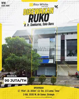 Ruko Strategis Siap Pakai di Jl. Ir. Soekarno, Solo Baru