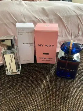 Parfum my way giorgio armani dan maison francis kurkdjian paris aqua