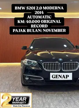 [ KM 40.000 ] BMW 520I MODERNA 2014 AUTOMATIC BERGARANSI