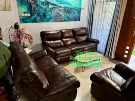 Sofa Set Mewah Da Vinci Reclining 321 Kulit Original