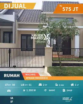 Rumah Minimalis Di Atrani Residence Sukun Malang(OLX782)