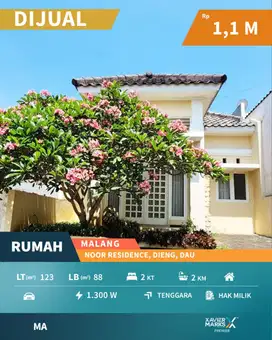 Dijual Rumah Nyaman Di Noor Residence, Dieng Dau Malang(OLX785)