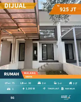 Dijual Rumah Tumbuh Dekat Binus Siap Huni Di Araya Malang(OLX786)