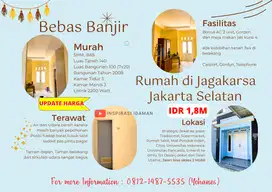 Rumah Jagakarsa Bebas Banjir Lokasi Strategis