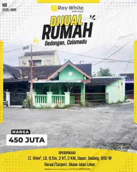 Rumah Minimalis Siap Huni di Perumahan Gedongan Colomadu, Karanganyar