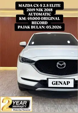 [ KM 49.000 ORIGINAL RECORD ] MAZDA CX5 ELITE 2019 NIK 2018 AUTOMATIC