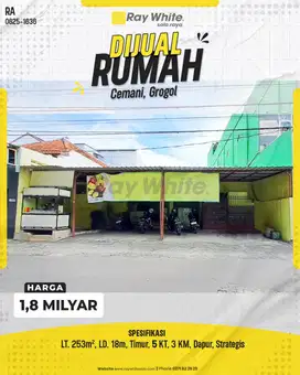 Rumah Luas & Strategis di Cemani, Grogol, Sukoharjo