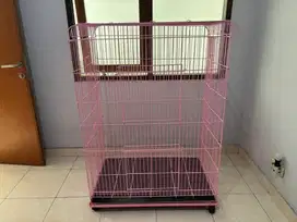 (BEKAS) KANDANG BESI KUCING BESAR PINK