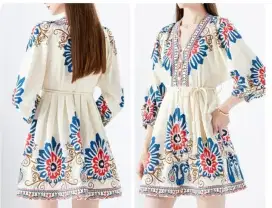 Jaquetta Boho Chic Mini Dress | Dress Etnik Modern Kekinian XXL