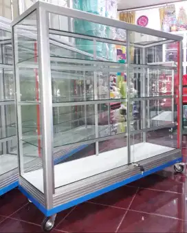 Etalase Panjang 1,2Mx1M Sudah Lengkap Dengan RODA BESAR