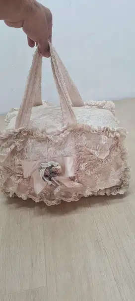 Tas shabby brukat vintage, tas brukat premium, tas kain