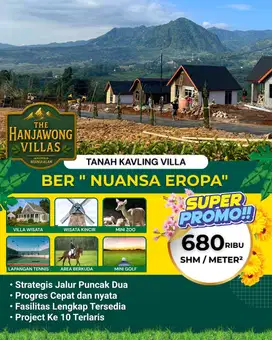 Di jual Kavling Villa SHM bisa di bangun permanen dan view pegunungan