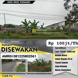 Tanah Sawah Disewakan di Ngijo, Tasikmadu: Zona Kuning, Akses Kontaine