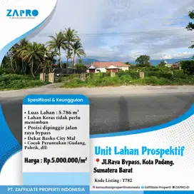 Jual tanah posisi pinggir jalan raya bypass cocok peruntukan gudang