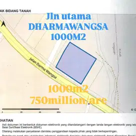 Tanah jalan utama dharmawangsa 1000m2