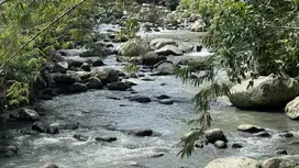 Di jual tanah los sungai bebatuan view jungle sudah ada bangunan