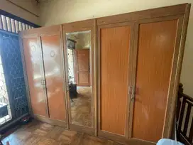 Lemari 5 Pintu Aluminium Super Motif Urat Kayu - Knock Down