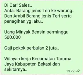 Di butuhkan Sales