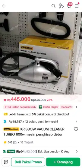 vaccum cleaner krisbow bandel bonus powerbank robot 10.000MAh  ORI