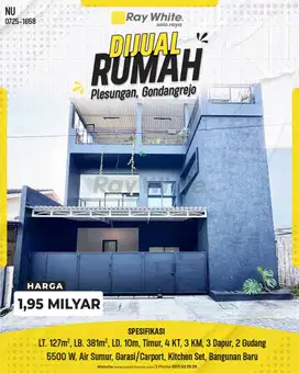 Rumah Modern Minimalis Bangunan Baru di Gondangrejo, Karanganyar