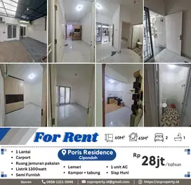 Disewakan Rumah Murah Strategis di Poris Residence, Cipondoh, 28jt/thn