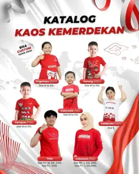 Kaos HUT RI 80 Tahun Anak Dewasa Couple
