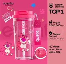 Ecentio Gelas Tumbler Plastik 500ml warna Pink Lotso Original