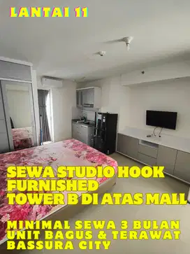 SEWA STUDIO HOOK FURNISHED TOWER B DIATAS MALL APARTEMEN BASSURA CITY